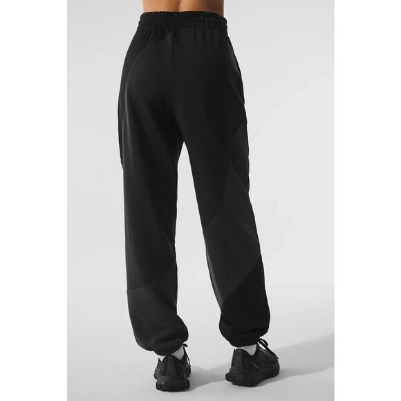 ALO Yoga U5018R Men's S Women's M Vintage Black Tonal Make Waves Sweatpants - Picture 14 of 14